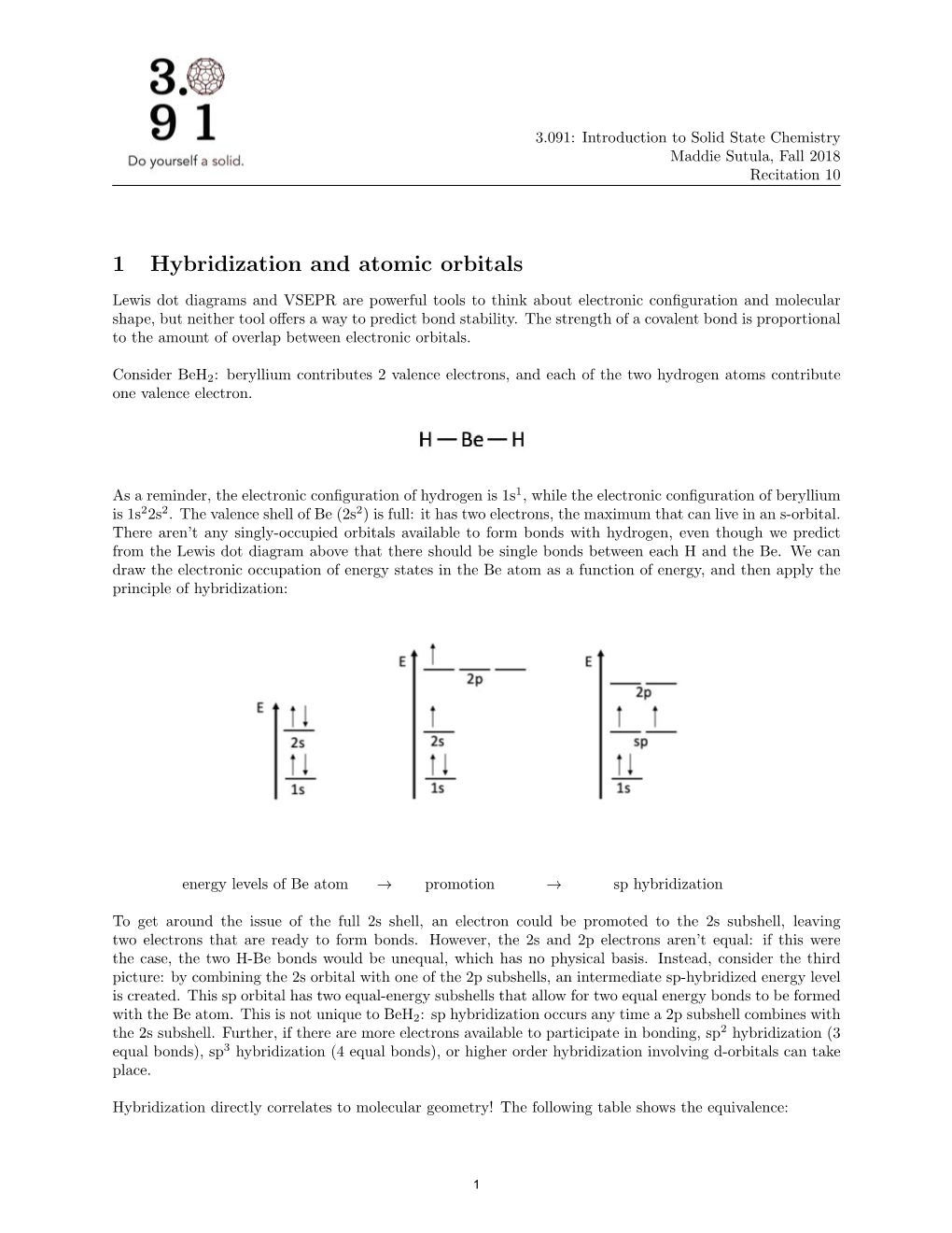 Hybridization, Atomic Orbitals, and Molecular Orbital Theory