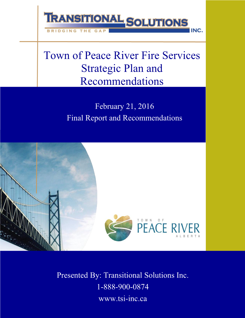 Town of Peace River Fire Services Strategic Plan and Recommendations