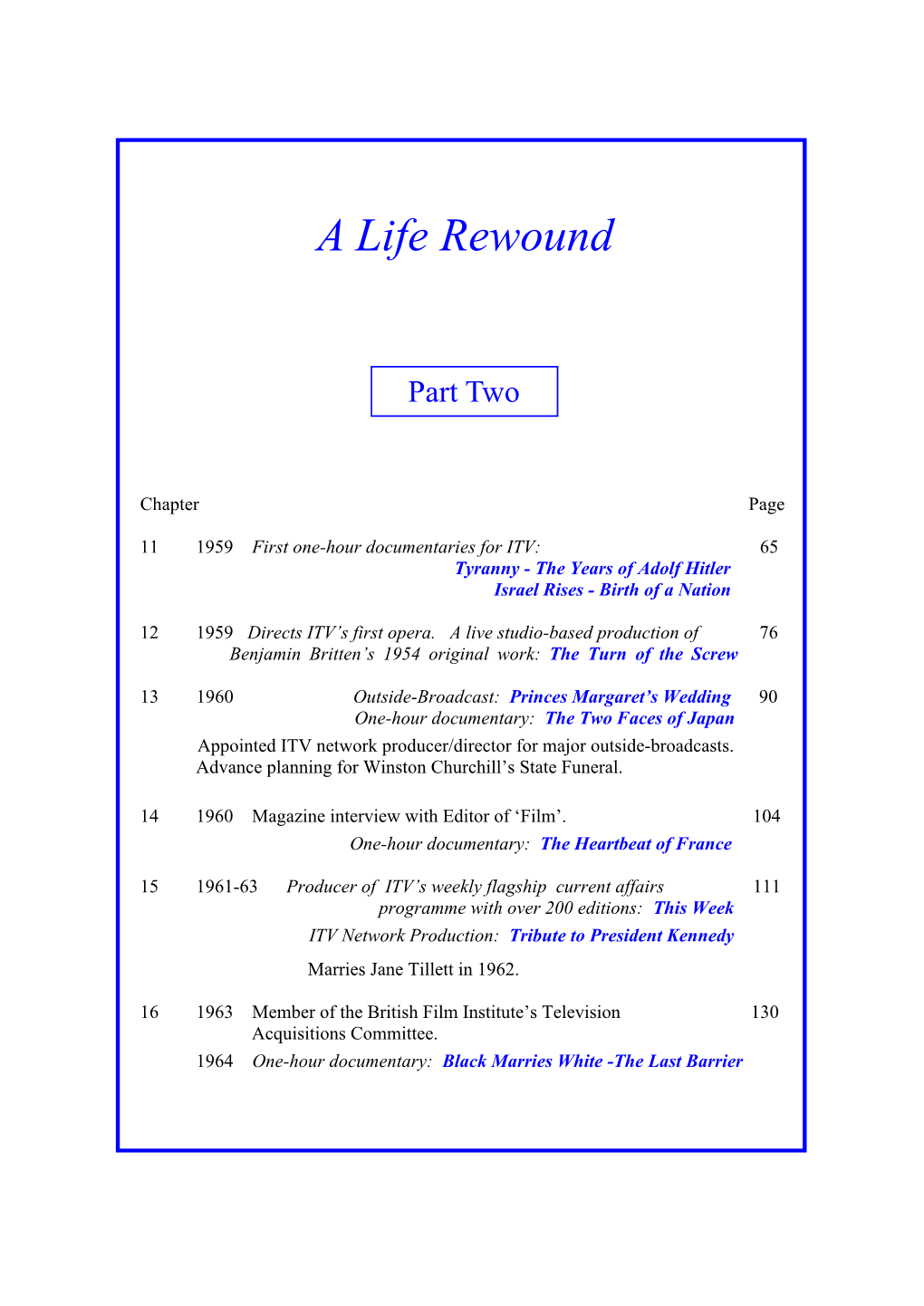 Peter Morley – a Life Rewound