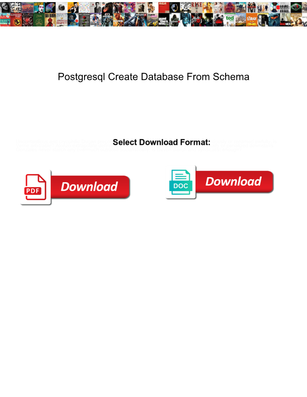 Postgresql Create Database from Schema