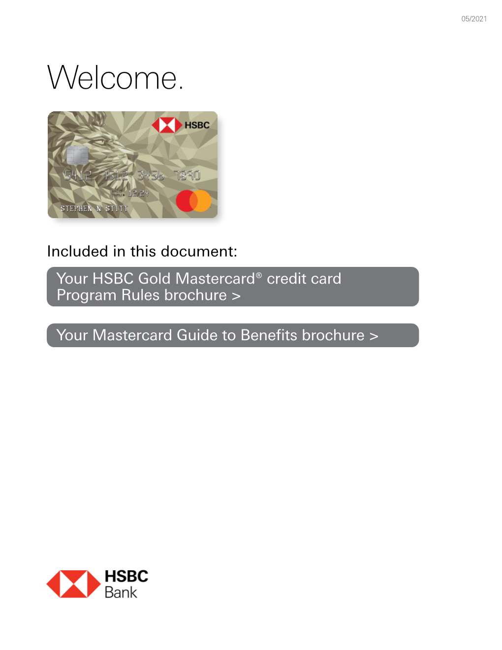 HSBC Gold Mastercard® Credit Card Program Rules Brochure >