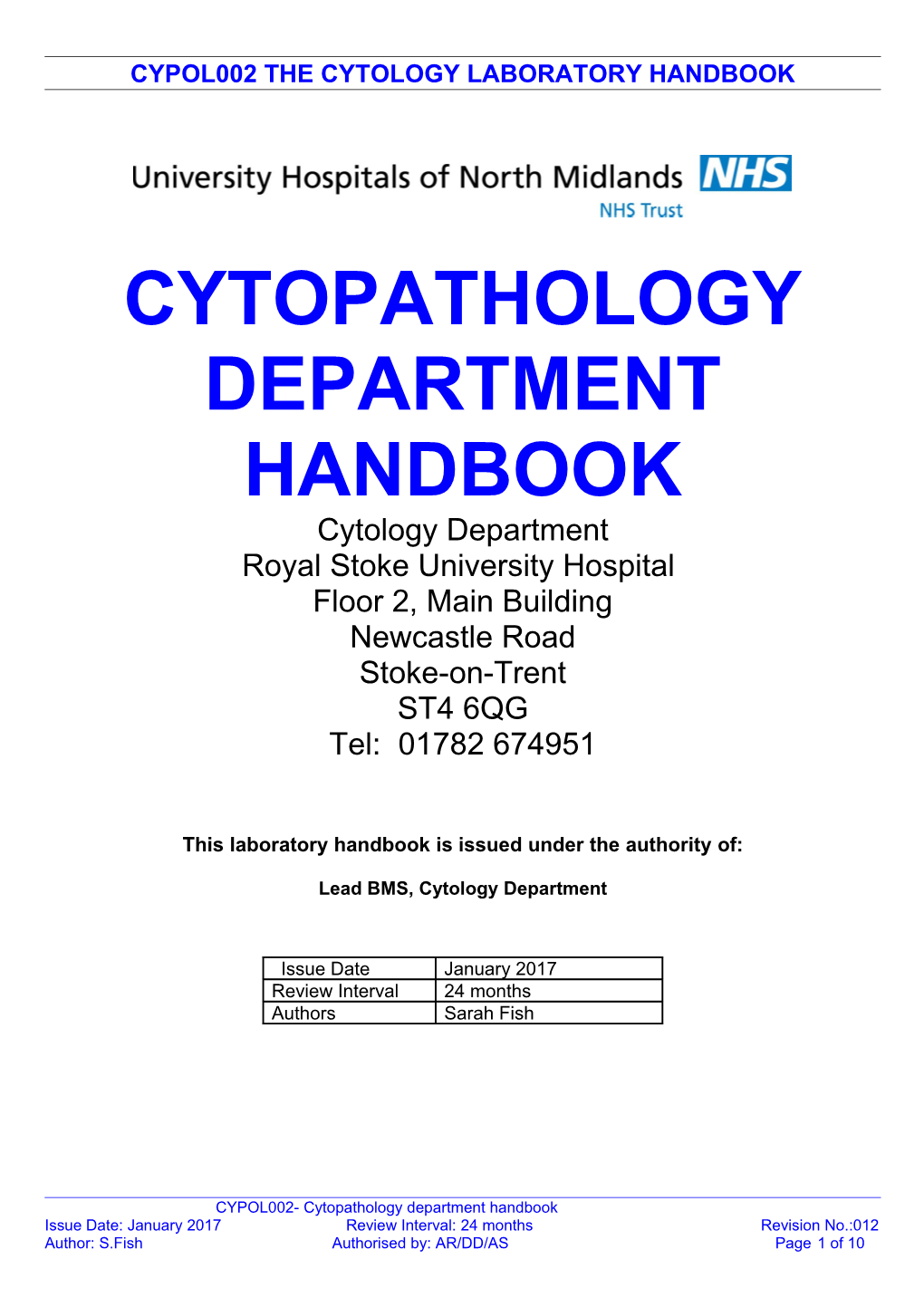 Cypol002 the Cytology Laboratory Handbook