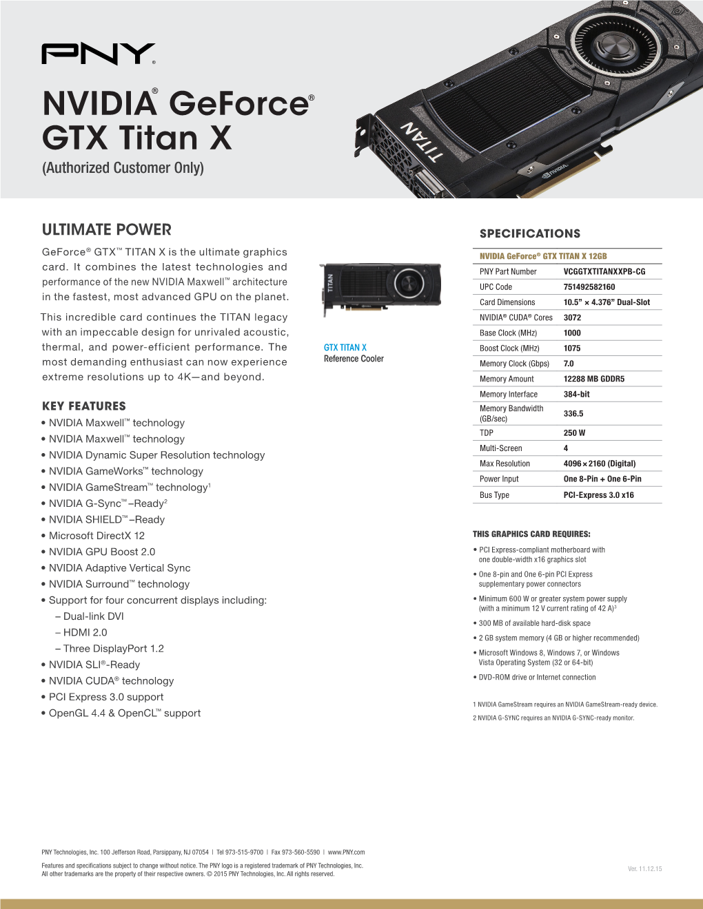 NVIDIA® Geforce® GTX Titan X