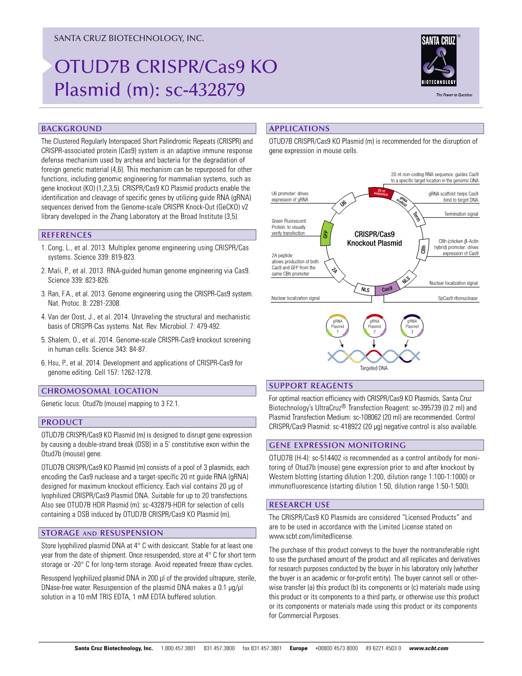 OTUD7B CRISPR/Cas9 KO Plasmid (M): Sc-432879