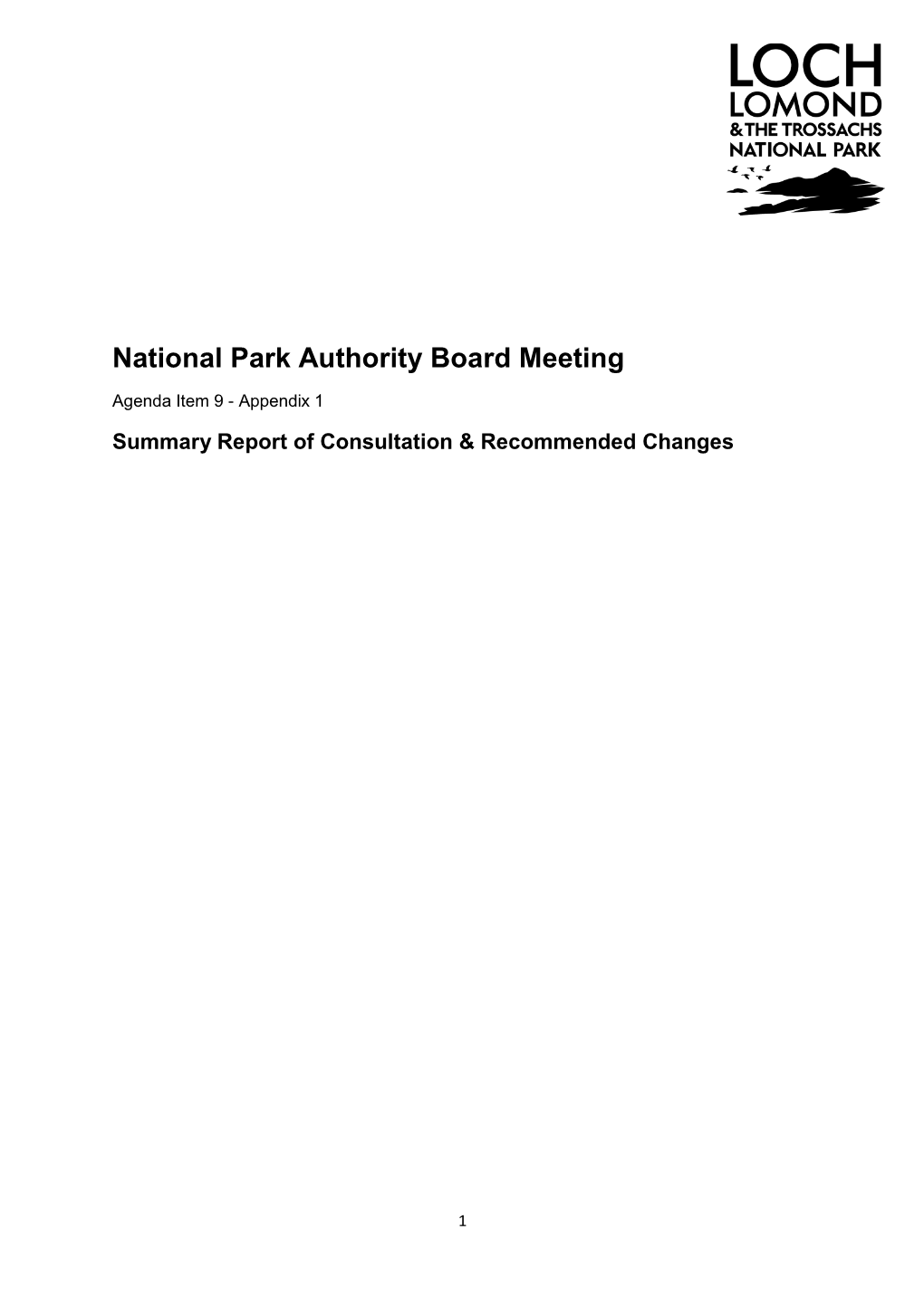 National Park Authority Board Meeting