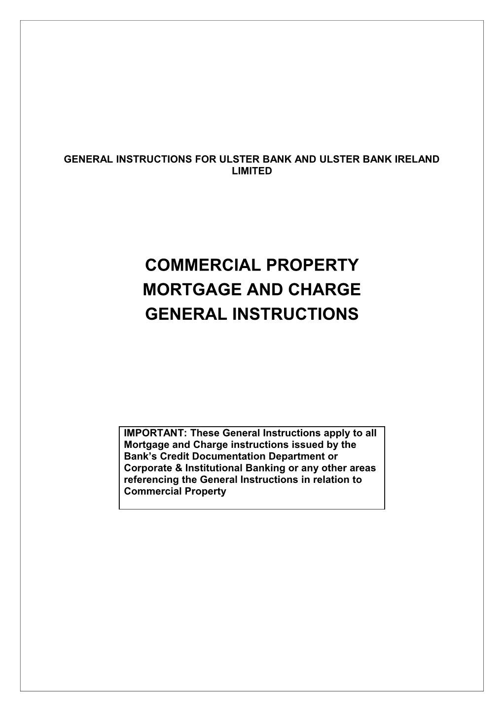 General Instructions For The Royal Bank Of Scotland Plc, National Westminster Bank Plc And Other Rbs Group Subsidiary Companies