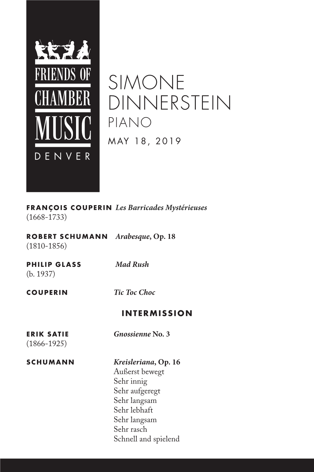 Simone Dinnerstein Piano May 18, 2019 Denver