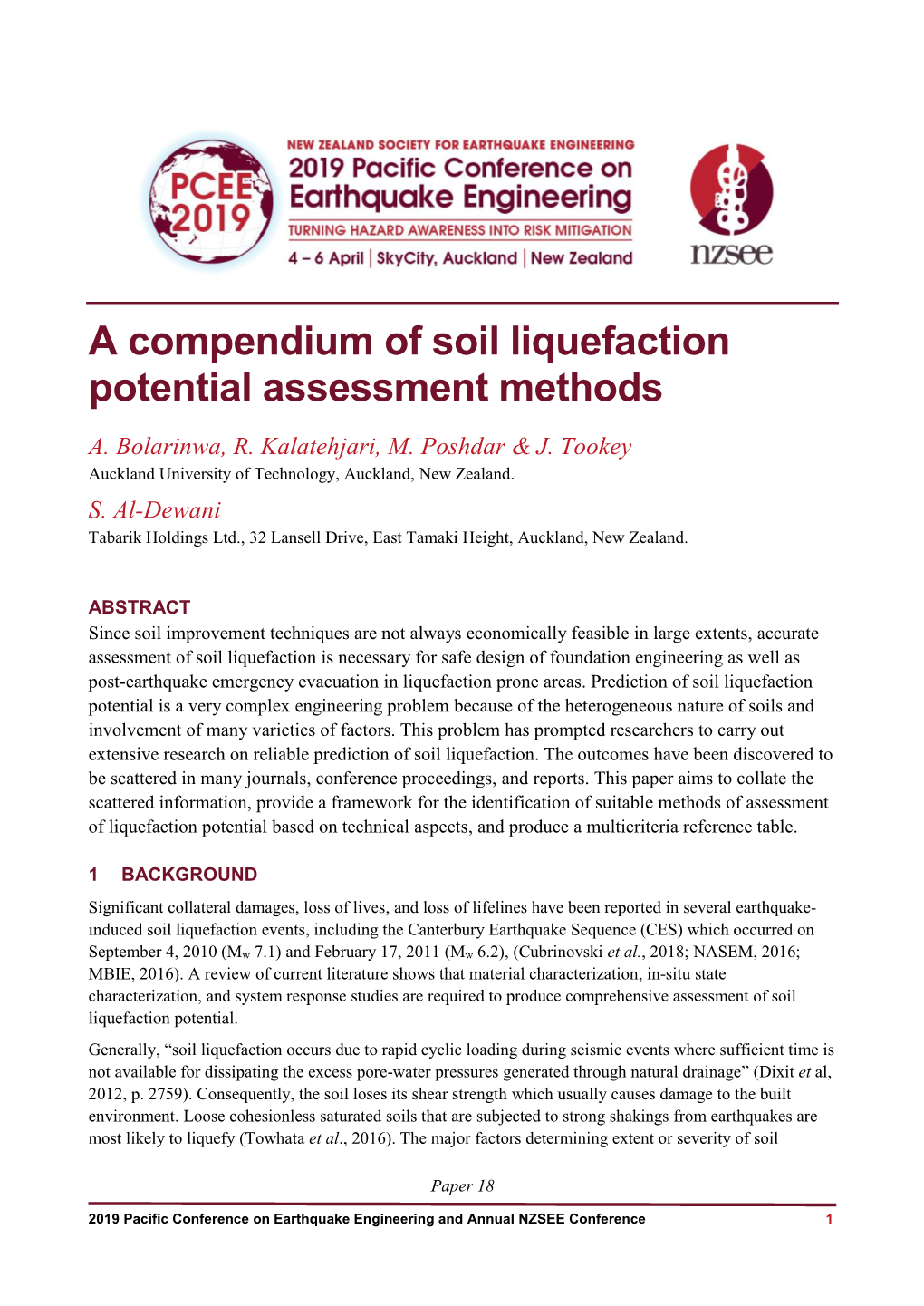 A Compendium of Soil Liquefaction Potential Assessment Methods