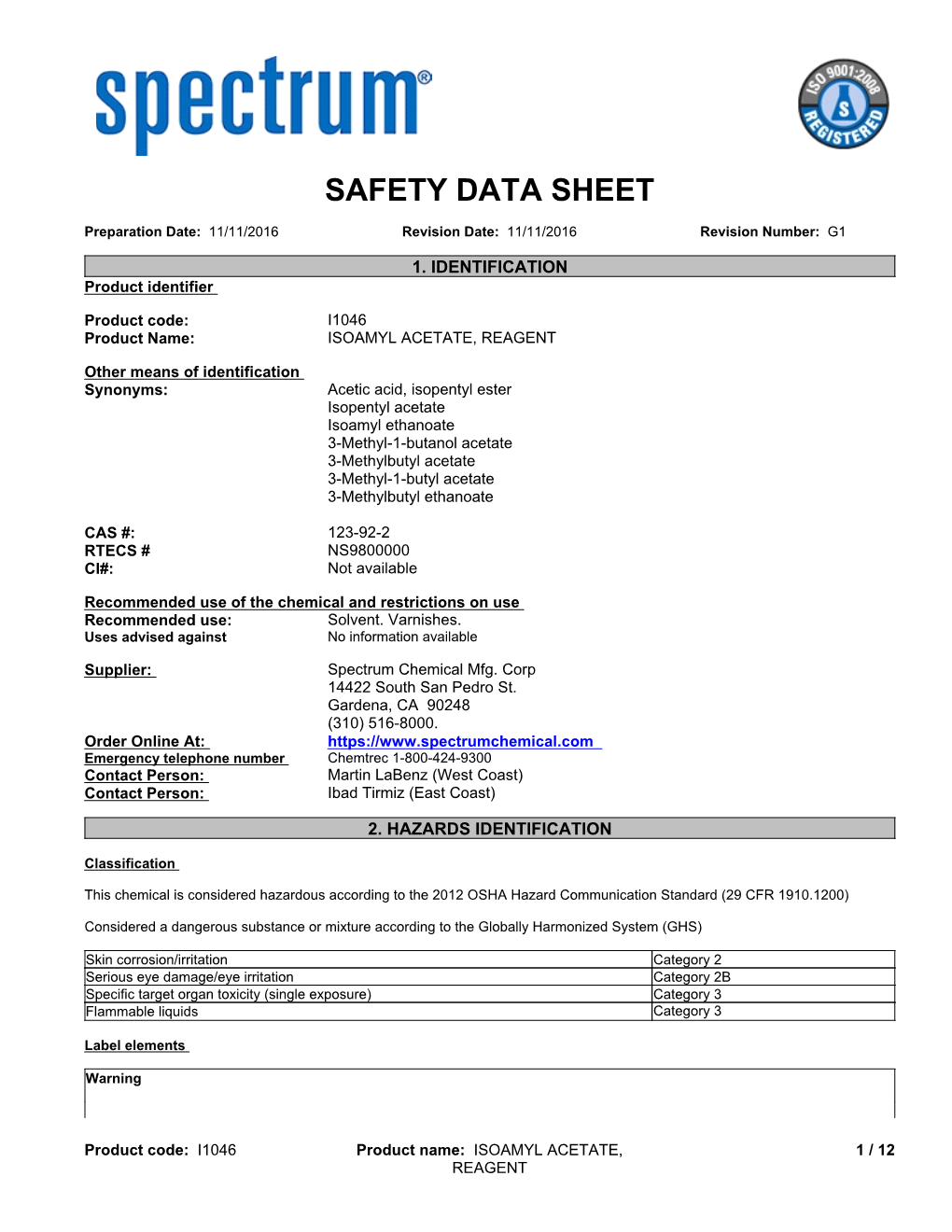 Safety Data Sheet