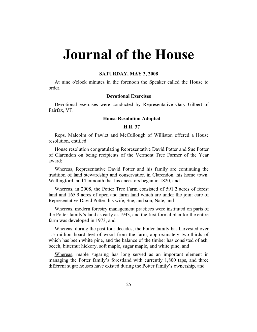 Journal of the House s1