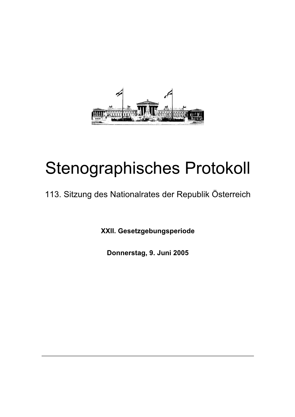 Stenographisches Protokoll Der 113