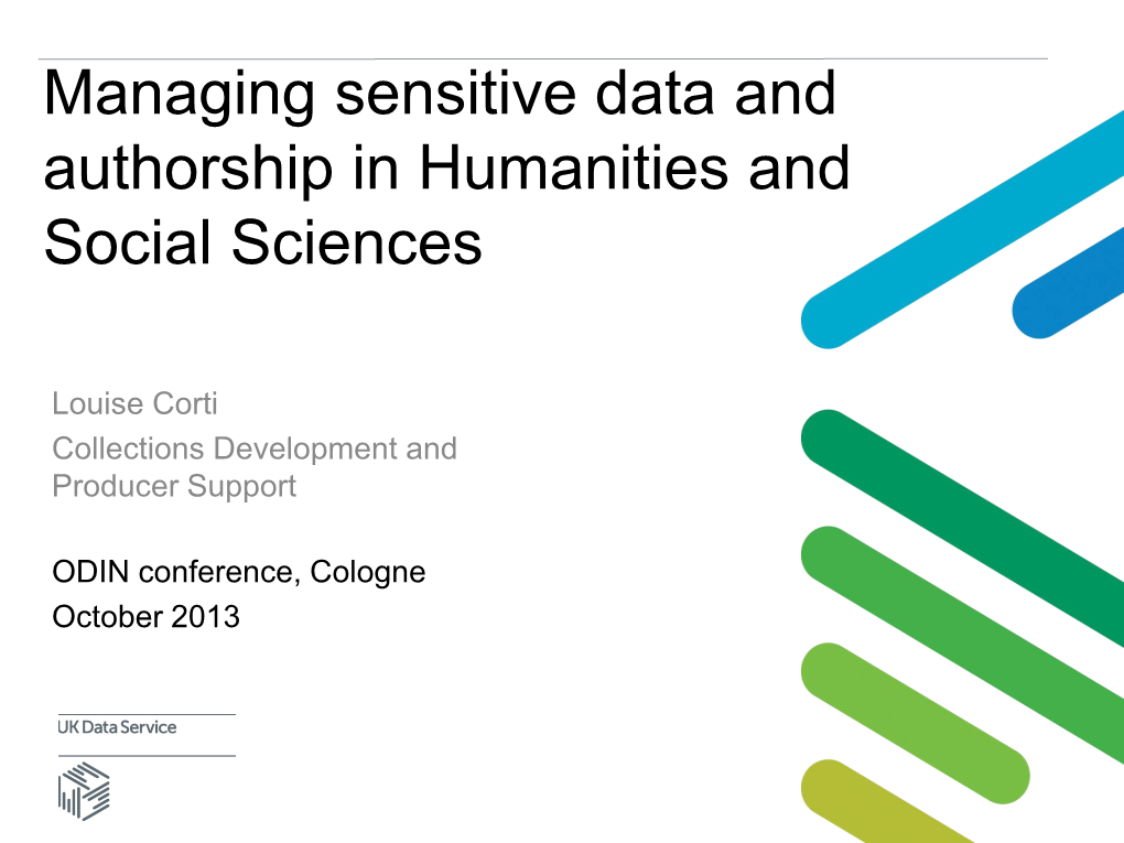 Managing Sensitive Data and Authorship in Humanities and Social Sciences