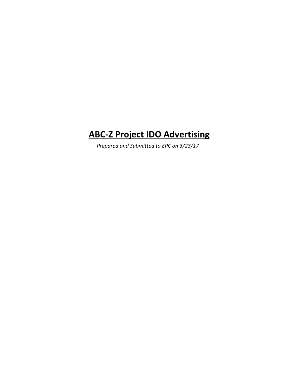 ABC-Z Project IDO Advertising