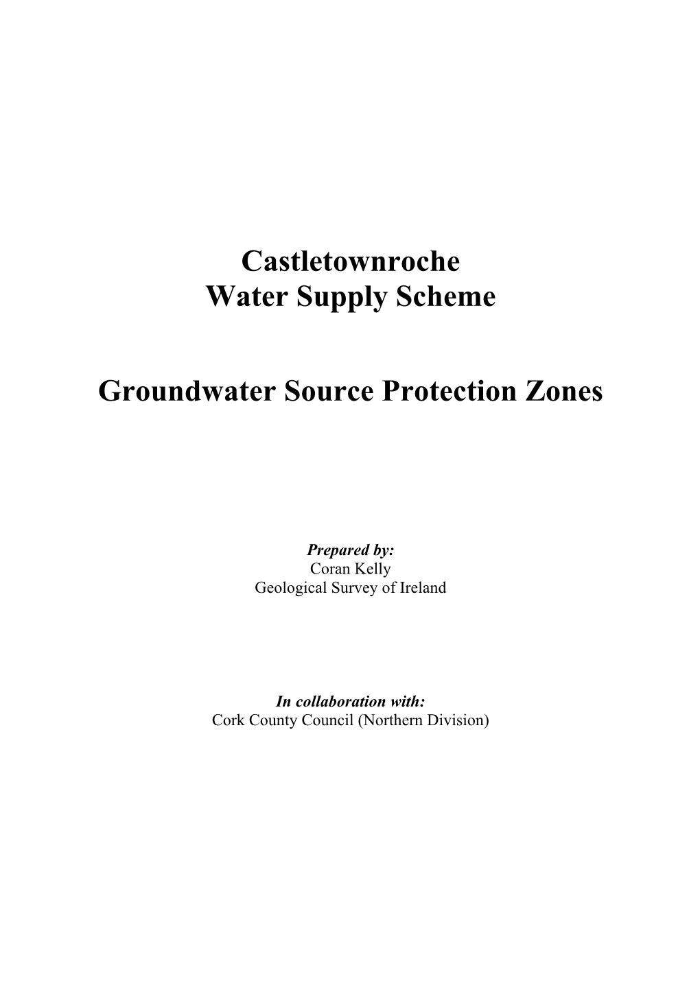 Castletownroche Water Supply Scheme Groundwater Source