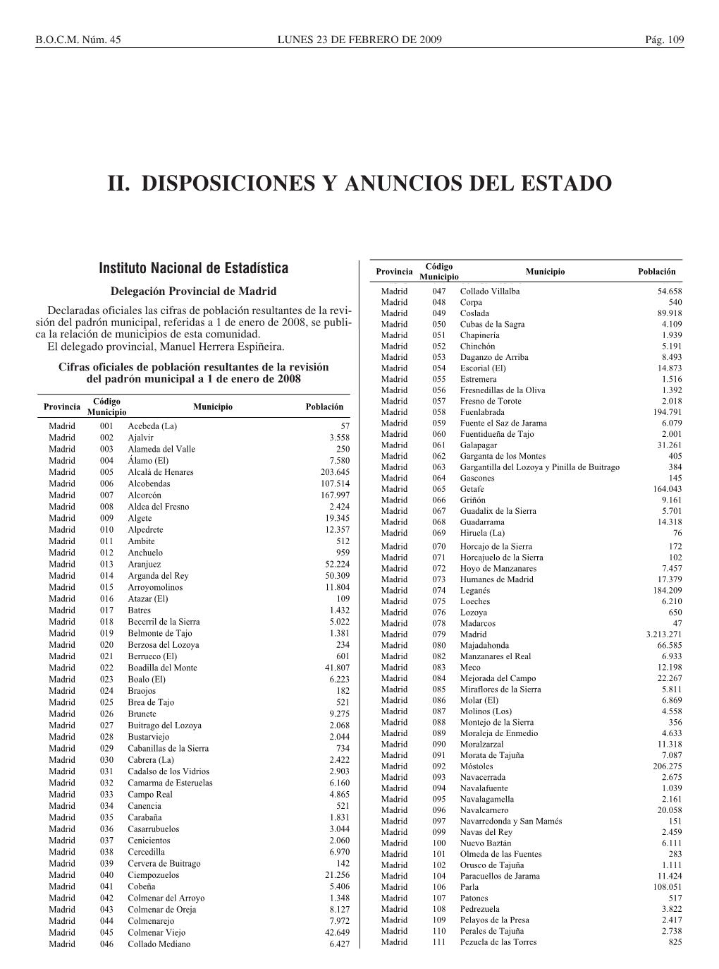 Ii. Disposiciones Y Anuncios Del Estado