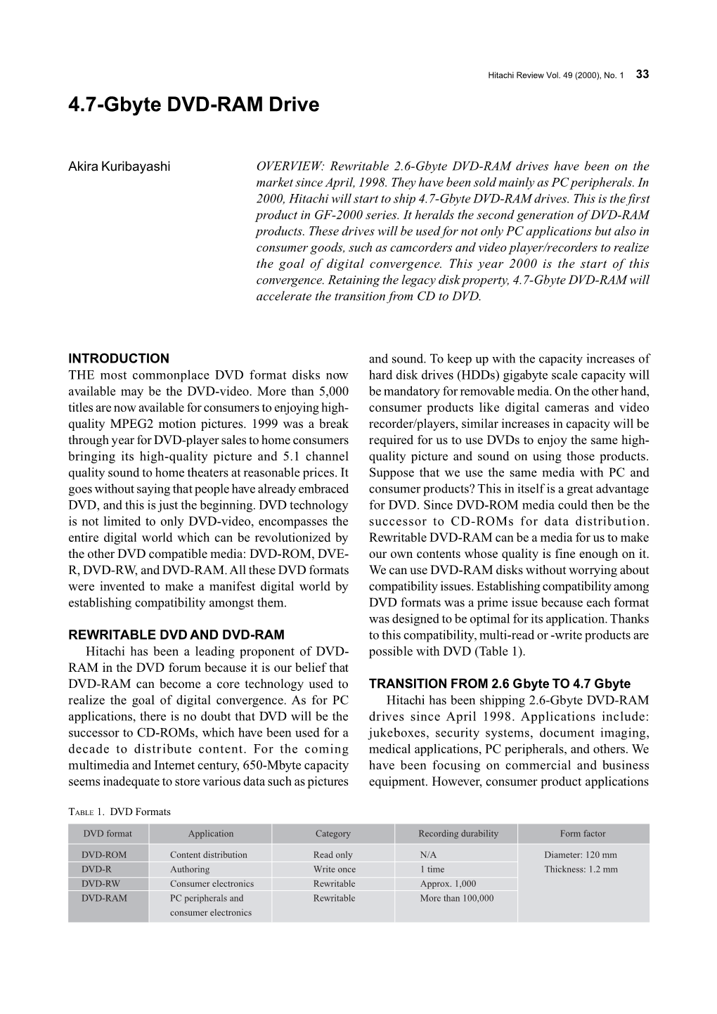 4.7-Gbyte DVD-RAM Drive