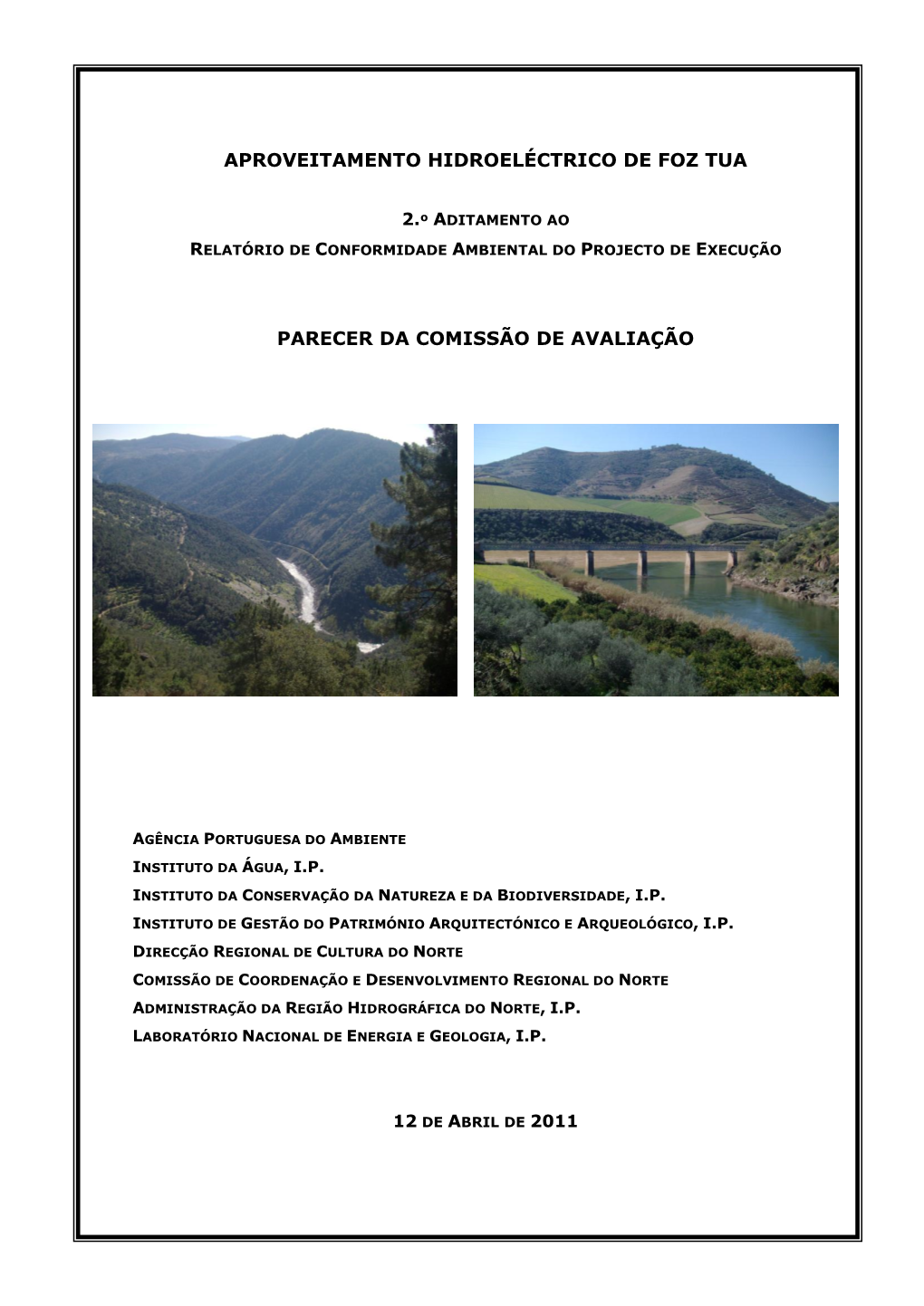 Aproveitamento Hidroeléctrico De Foz Tua Parecer Da Comissão De Avaliação