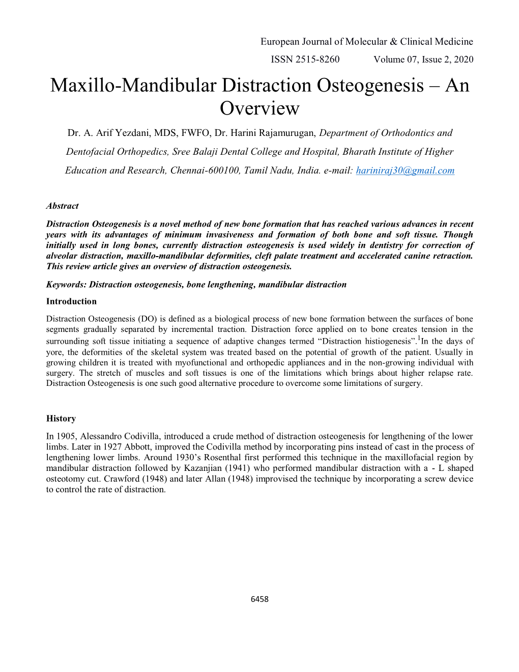 Maxillo-Mandibular Distraction Osteogenesis – an Overview