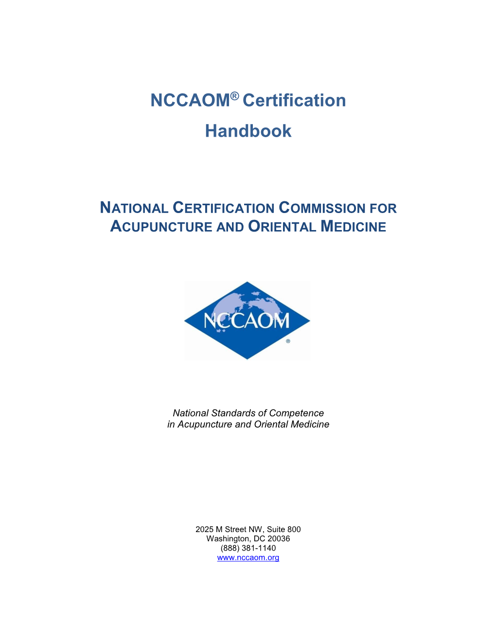 NCCAOM® Certification Handbook