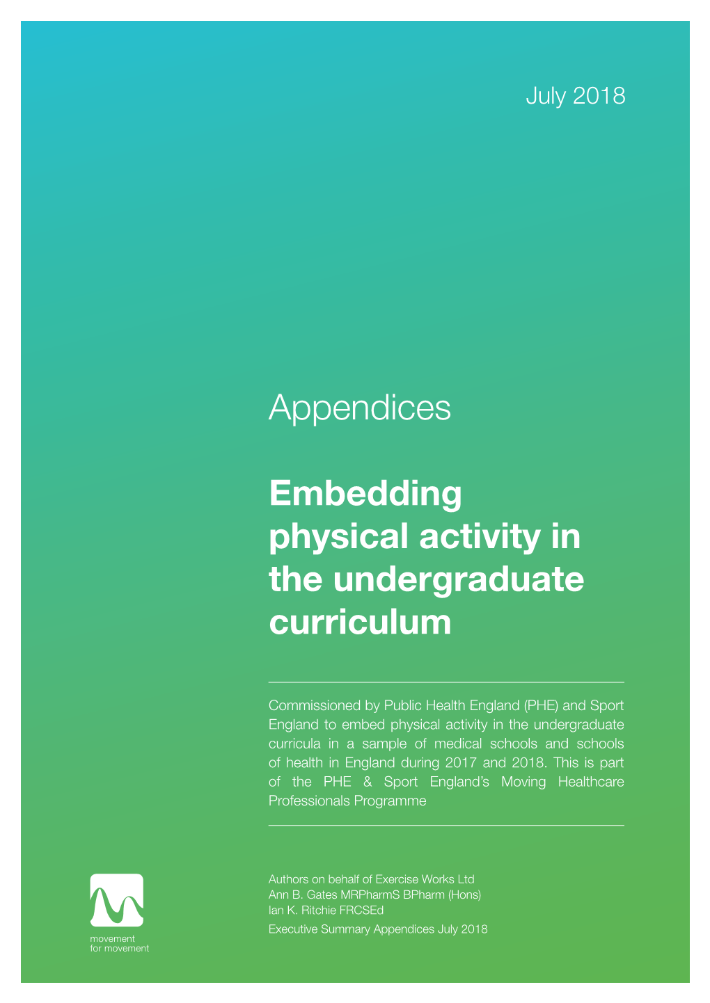 Appendices Embedding Physical Activity in the Undergraduate