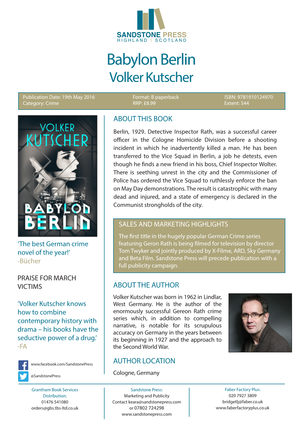 Babylon Berlin Volker Kutscher