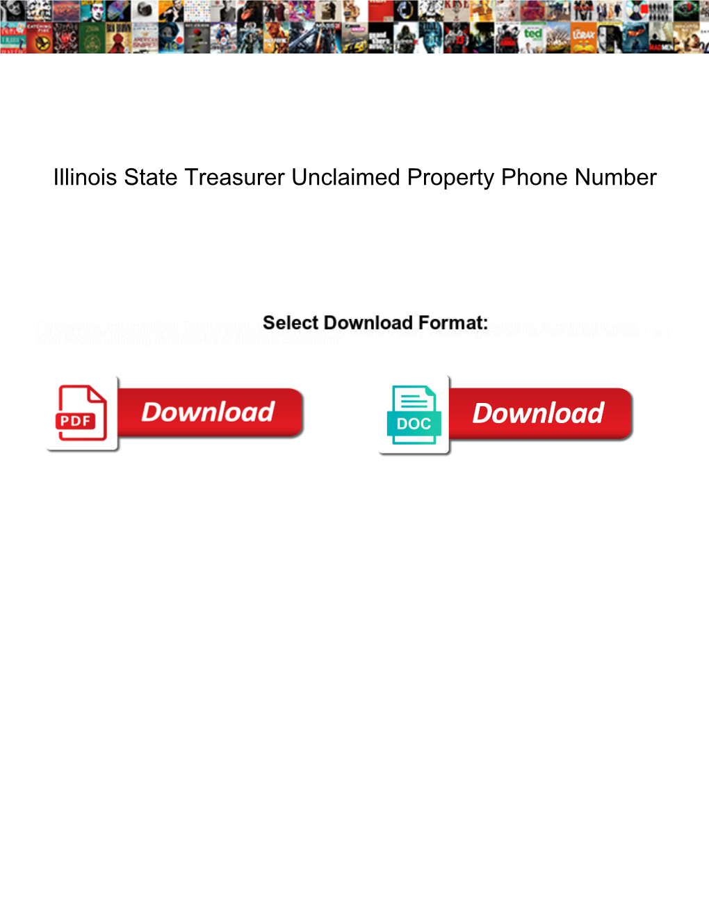 Illinois State Treasurer Unclaimed Property Phone Number