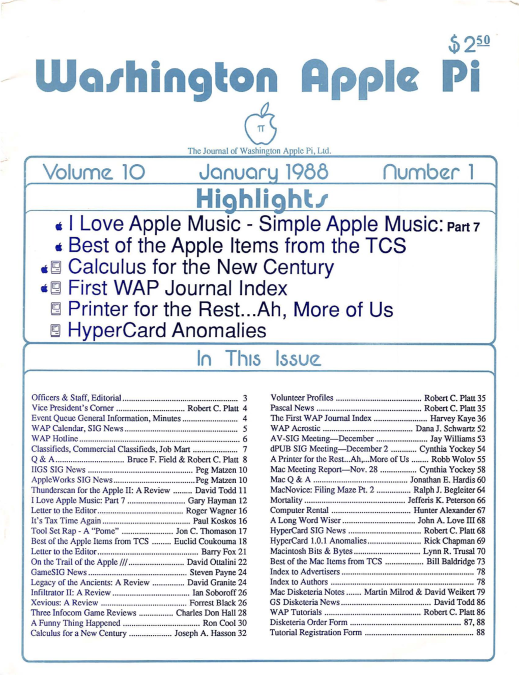 Washington Apple Pi Journal, January 1988