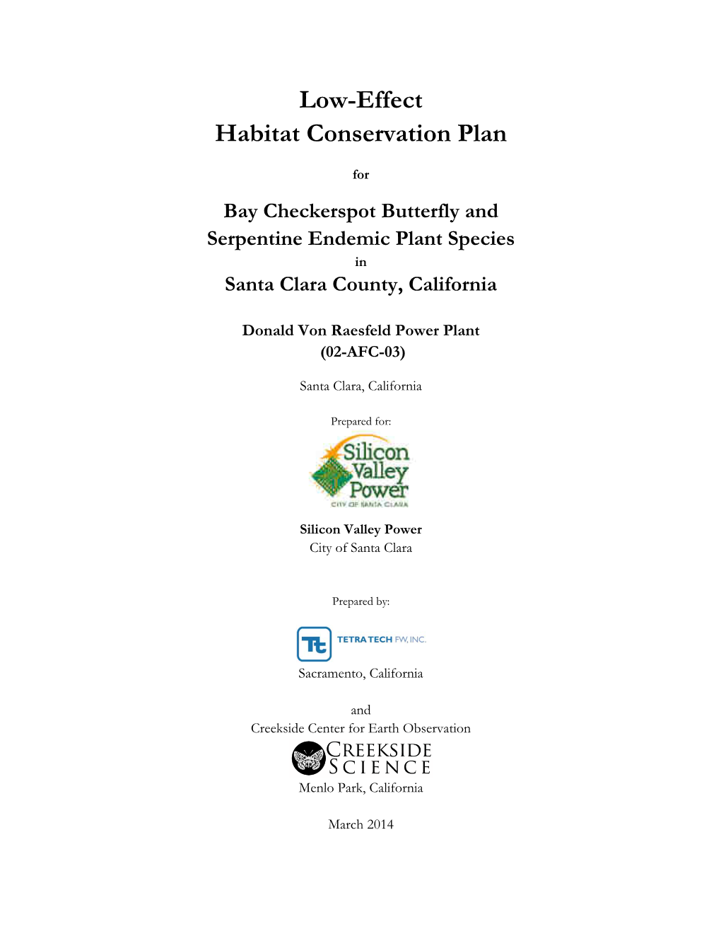 Habitat Conservation Plan