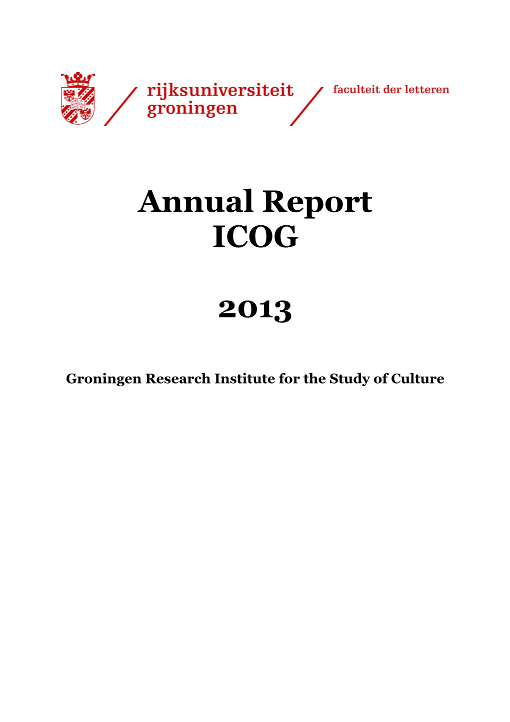 Annual Report ICOG 2013