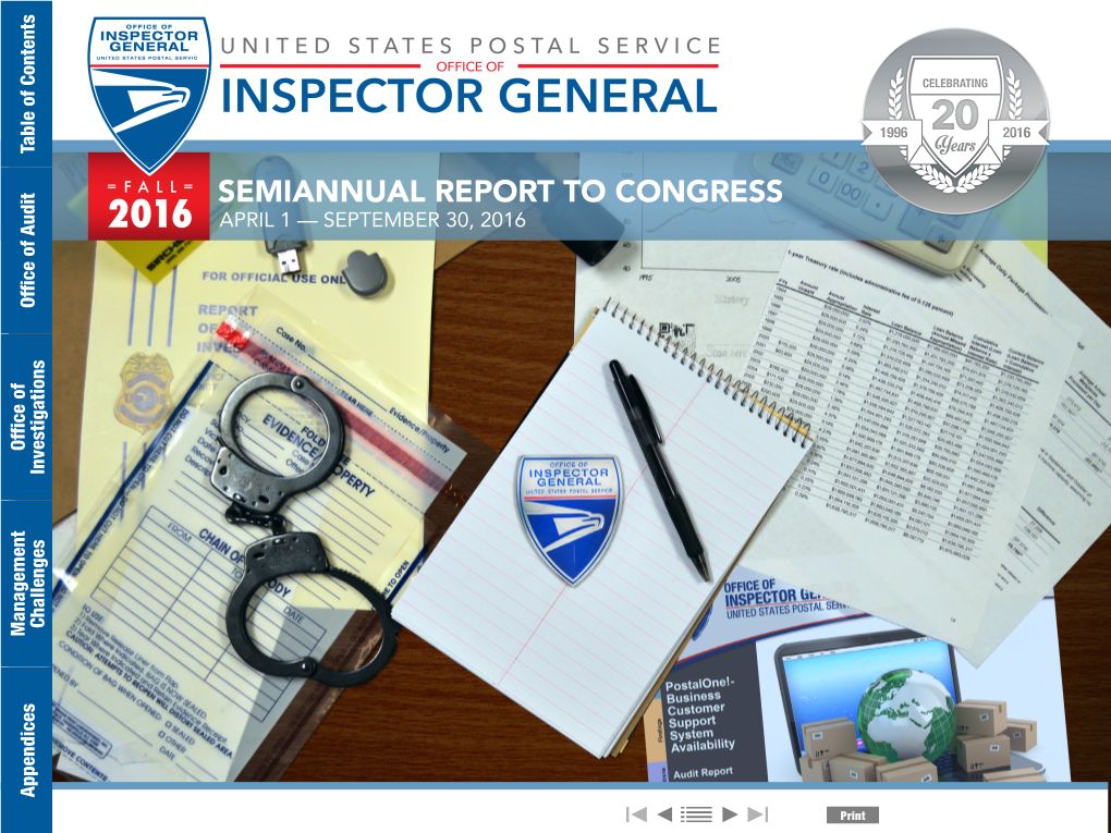 United States Postal Service Office of Inspector General Semiannual