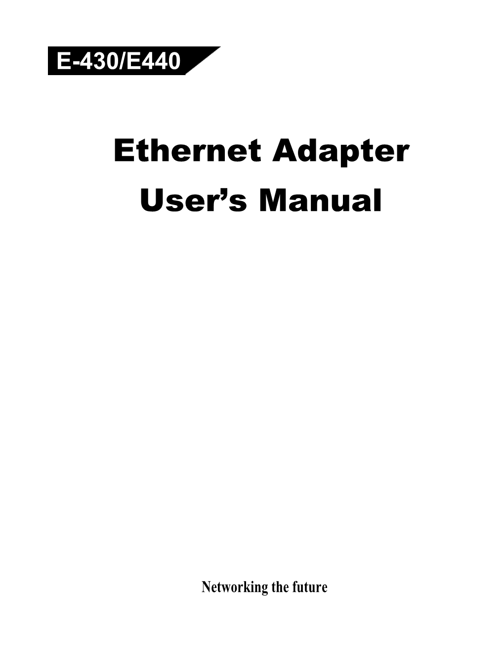 Ethernet Adapter User's Manual