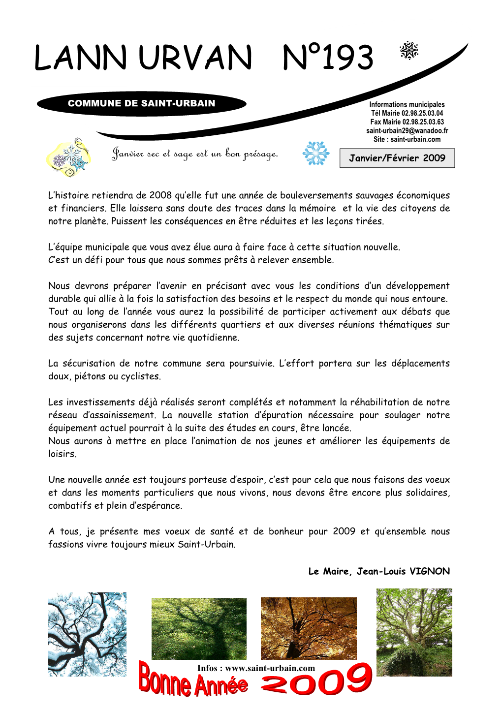 Bulletin 193 Janvier 2009