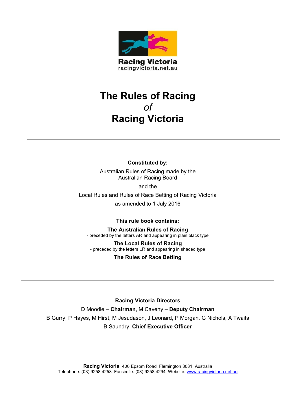 Updated Rules of Racing