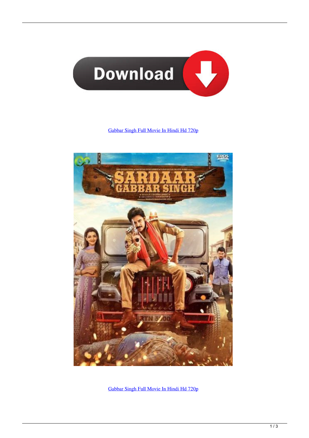 Gabbar Singh Full Movie in Hindi Hd 720P