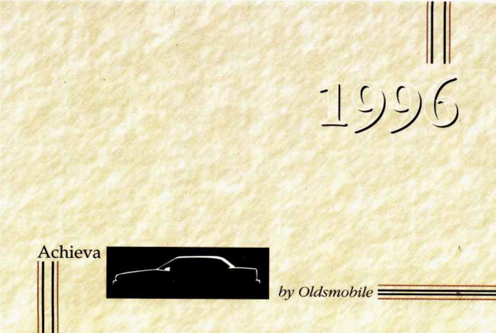 1996 Oldsmobile Achieva Owner’S Manual