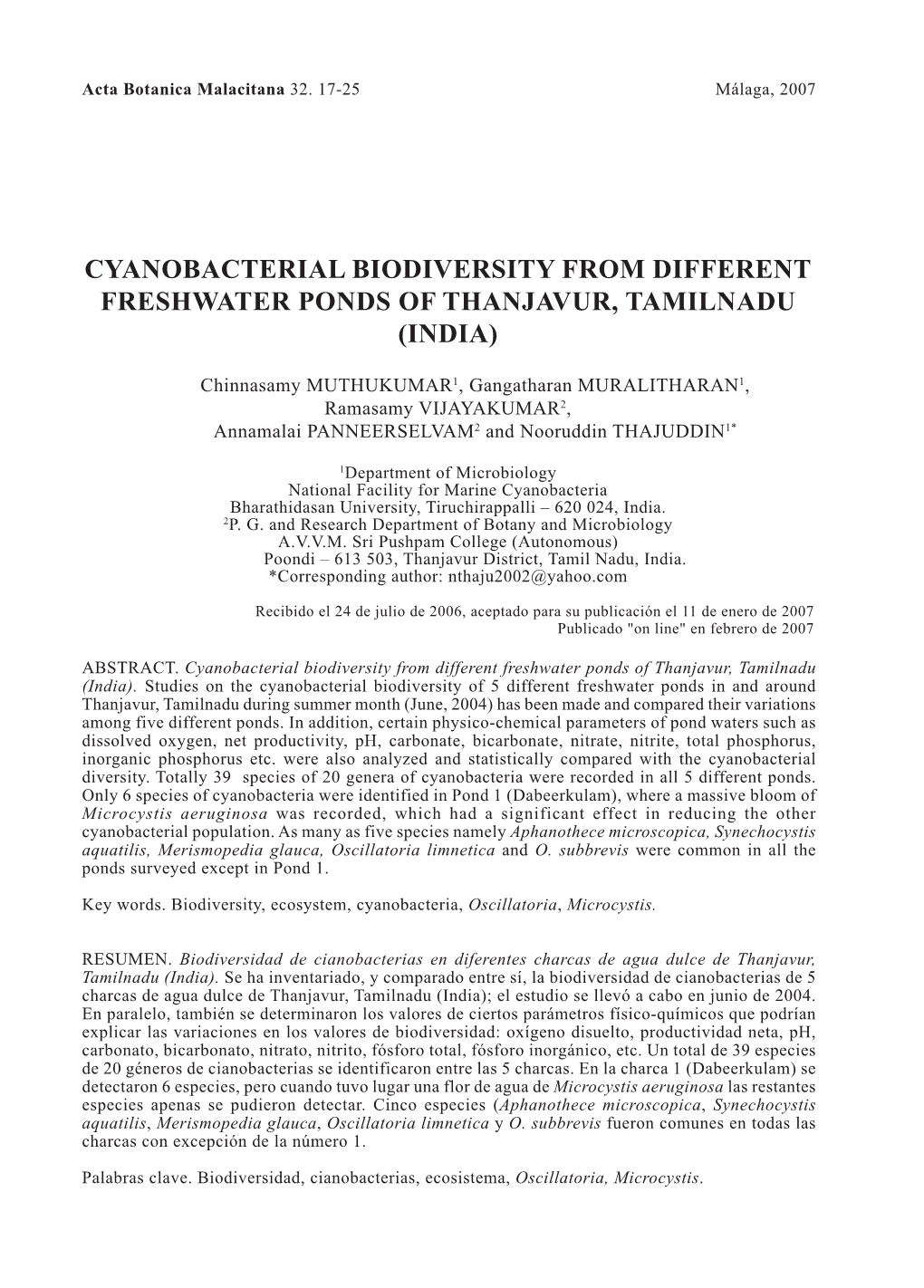 02. Cyanobacteria India