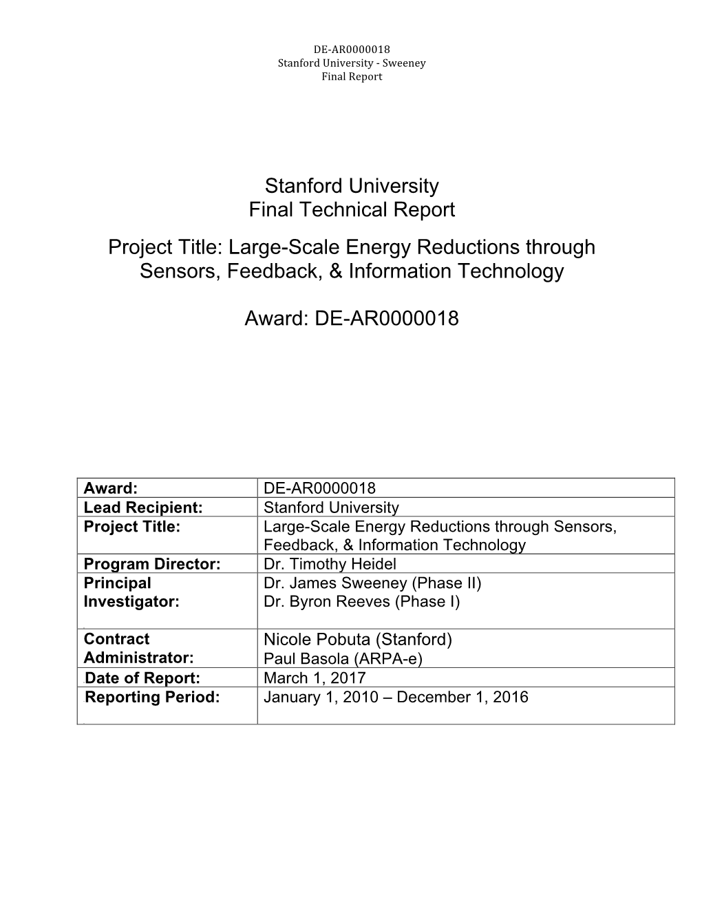 Large-Scale Energy Reductions Through Sensors, Feedback, & I