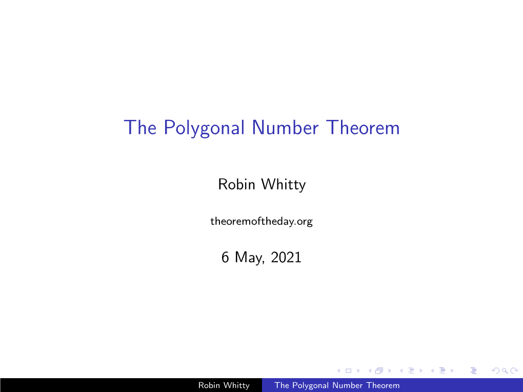 The Polygonal Number Theorem