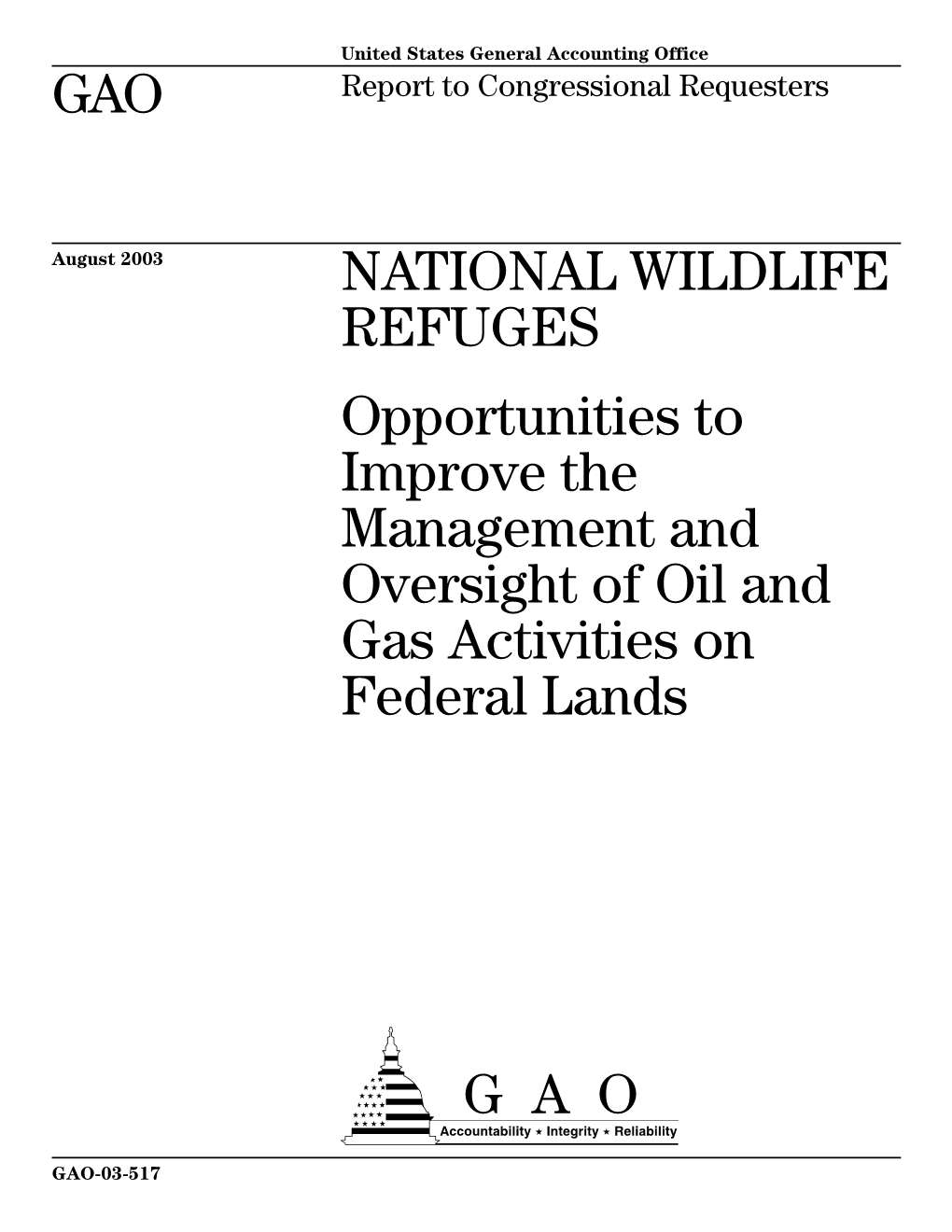 GAO-03-517 National Wildlife Refuges