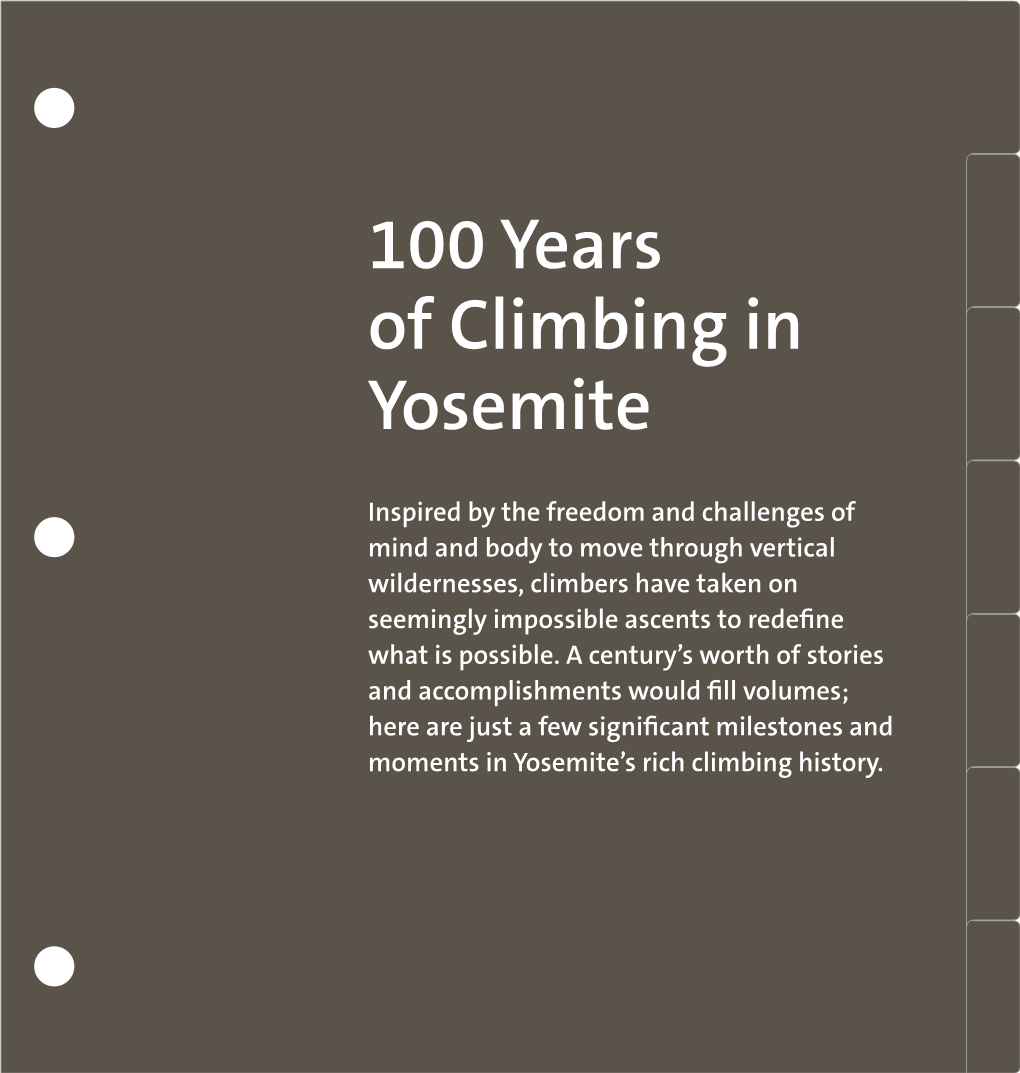 100 Years of Climbing in Yosemite