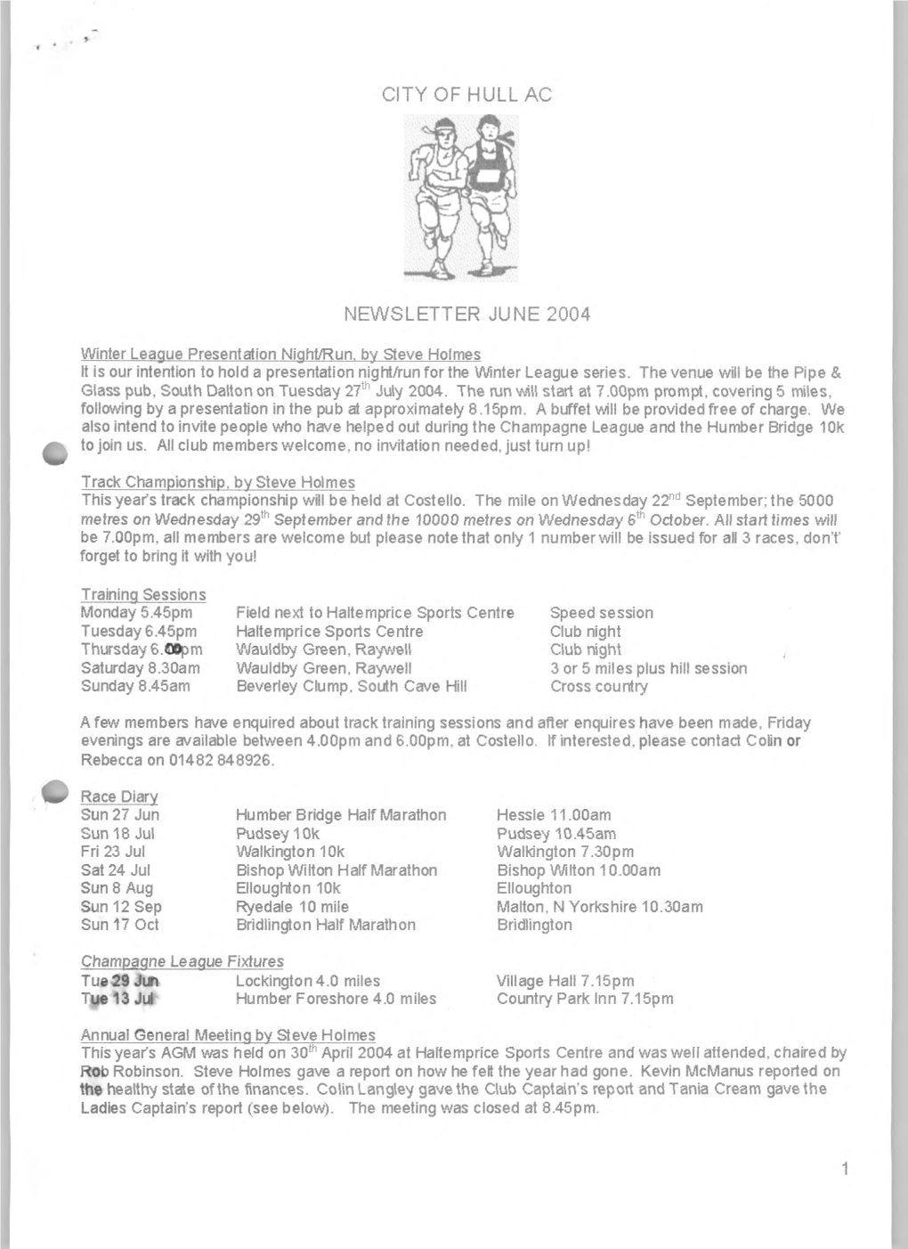 City of Hull Ac Newsletter June 2004