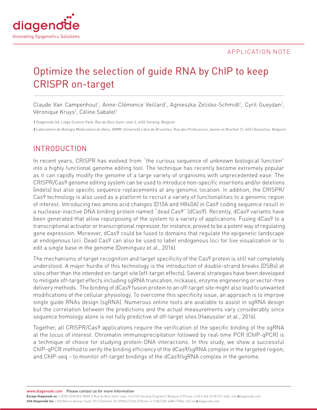 Optimize the Selection of Guide RNA by Chip to Keep CRISPR On-Target