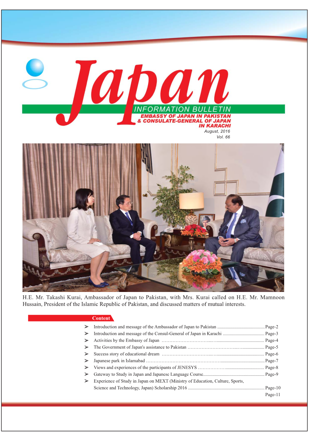 Japan Information Bulletin August 2016
