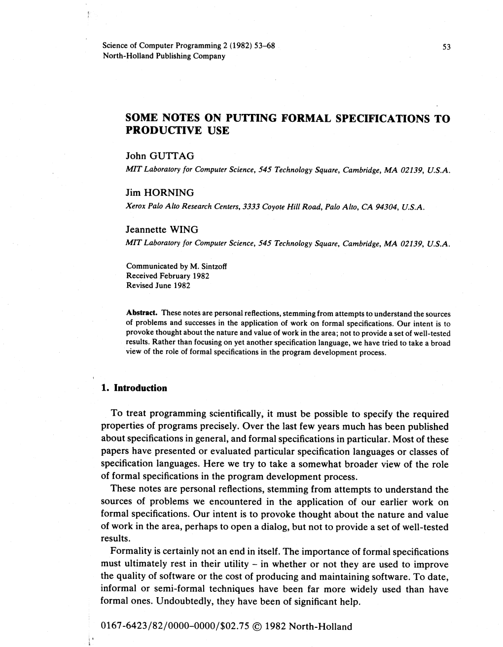 Some Notes on Putting Formal Specifications to Productive Use