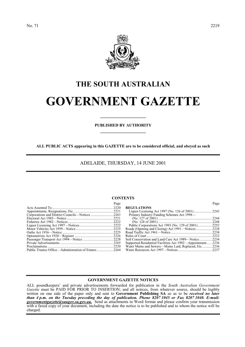 South Australian Government Gazette