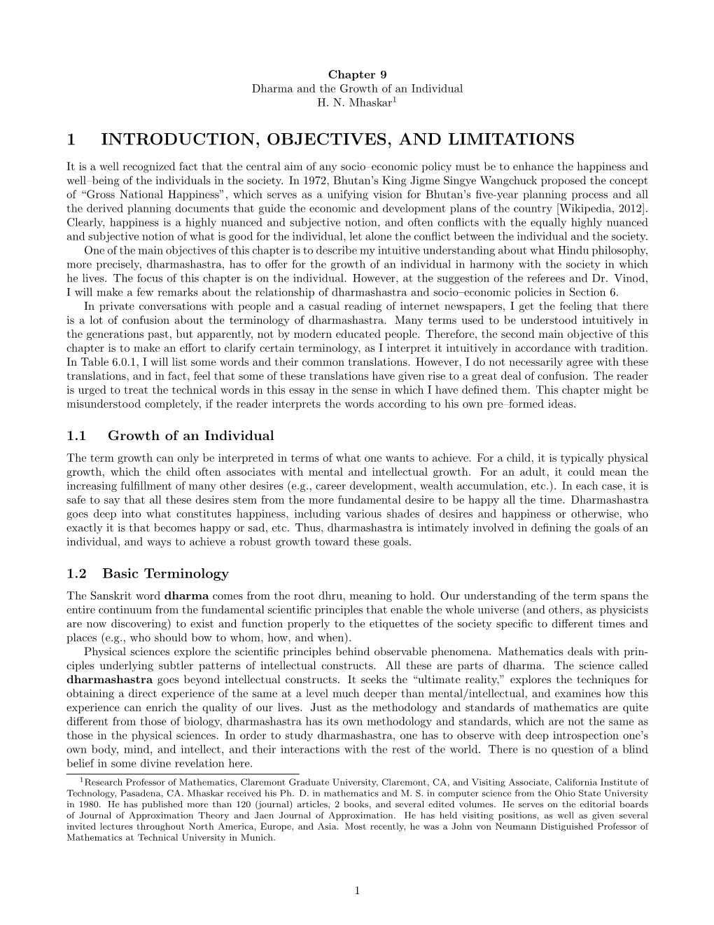 1 Introduction, Objectives, and Limitations