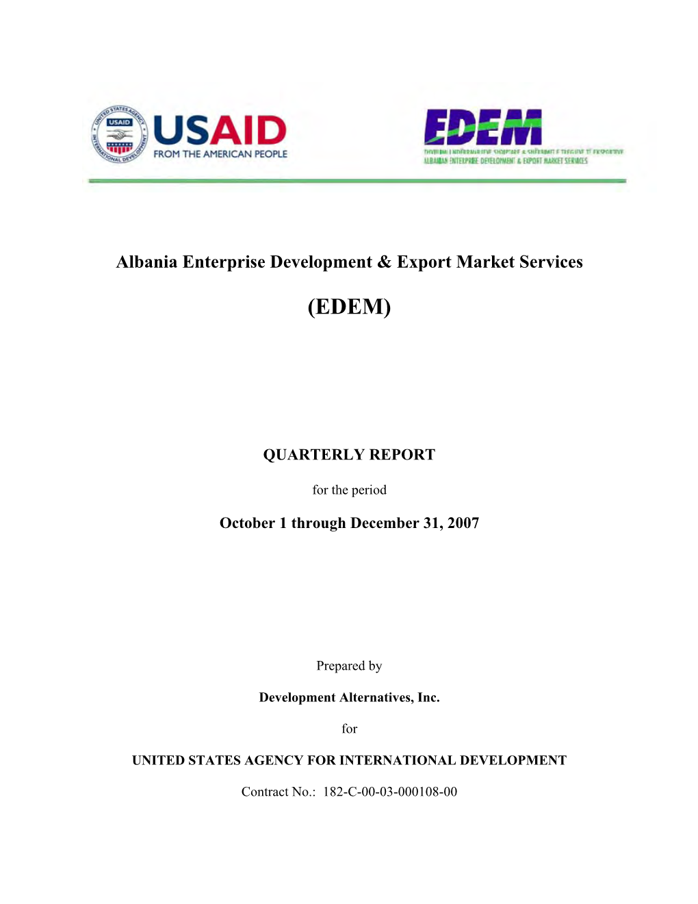 Albania Enterprise Development & Export Market Services