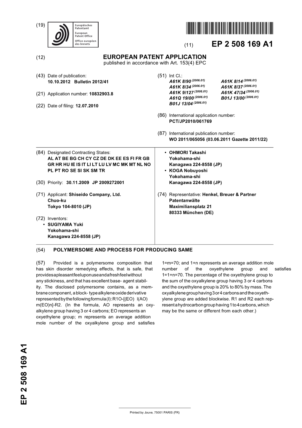 Polymersome and Process for Producing Same