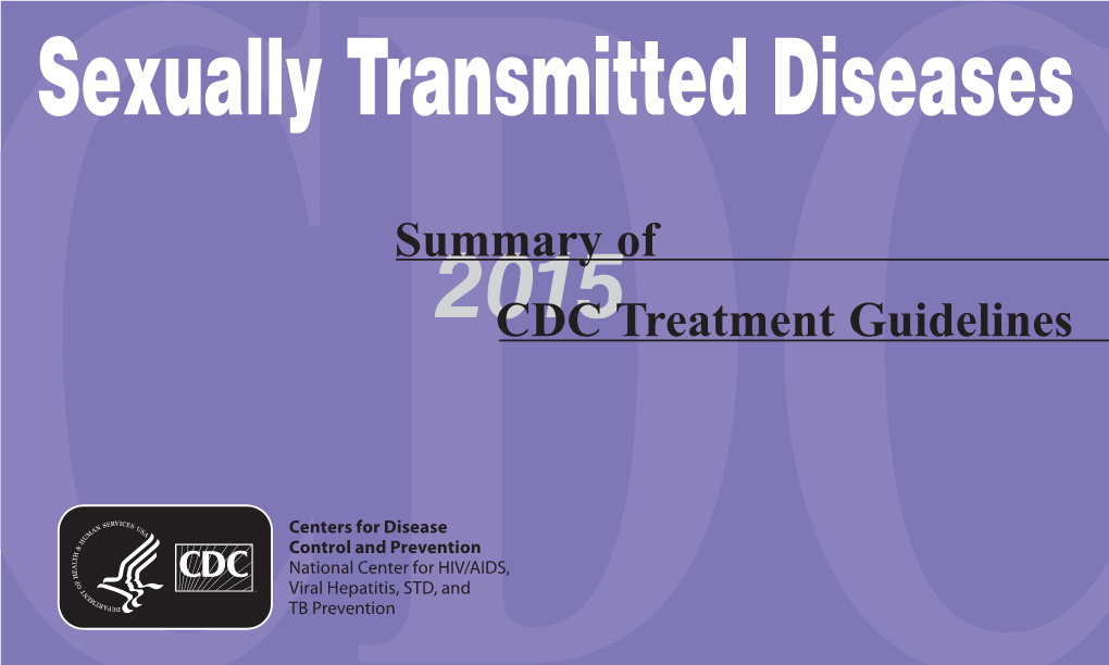 2015 STD Treatment Guidelines Pocket Guide