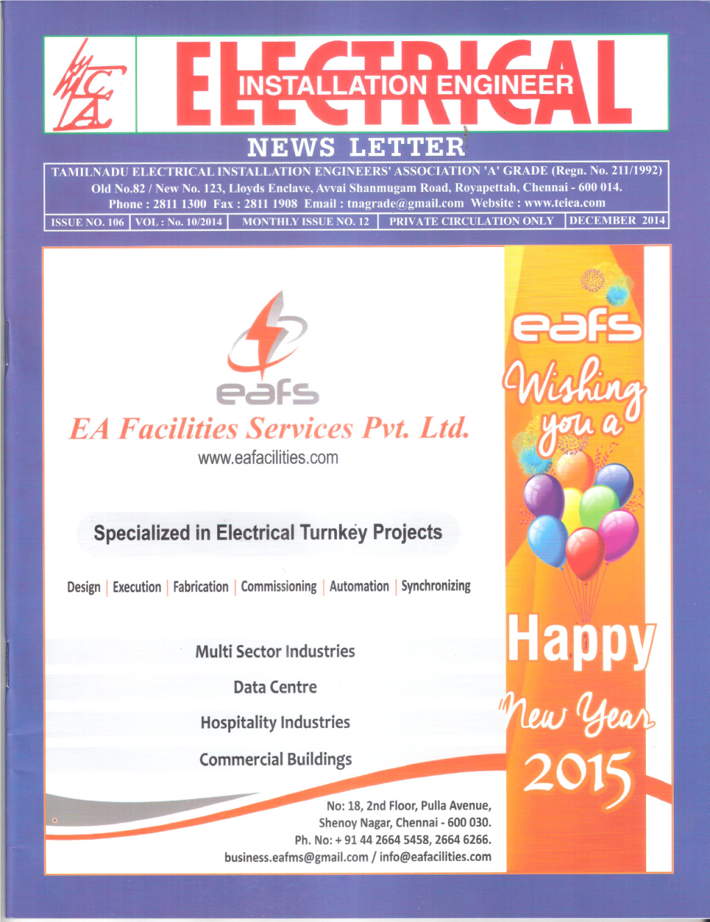 Tamilnadu Electrical Installation Engineers Association ‘A’ Grade